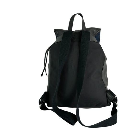 Vintage COLE HAAN Black Pebbled Drawstring Leather Front Pocket Backpack Unisex - Picture 4 of 10